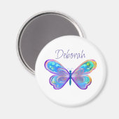 青パーソナライズされたと紫の蝶 マグネット (正面/裏面)