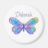青パーソナライズされたと紫の蝶 マグネット (正面)