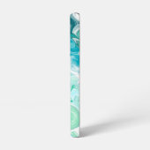 青パーソナライズされたと緑の波 SAMSUNG GALAXYケース (左側面)