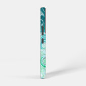 青パーソナライズされたと緑の波 SAMSUNG GALAXYケース (右側面)