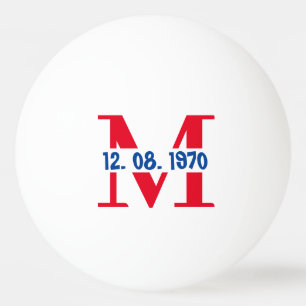 青パーソナライズされたと赤のアメリカ国旗のピンポン 卓球ボール