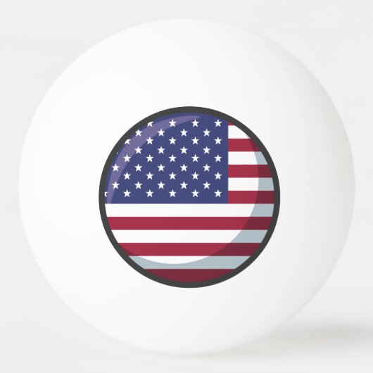 青パーソナライズされたと赤のアメリカ国旗のピンポン 卓球ボール (裏面)
