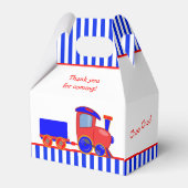 青パーソナライズされたと赤の列車の誕生日特典ボックス フェイバーボックス (裏面サイド)