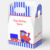 青パーソナライズされたと赤の列車の誕生日特典ボックス フェイバーボックス (オープン)