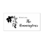 青パーソナライズされたに熱帯の花をスタンプグラデーション ラバースタンプ (インプリント)