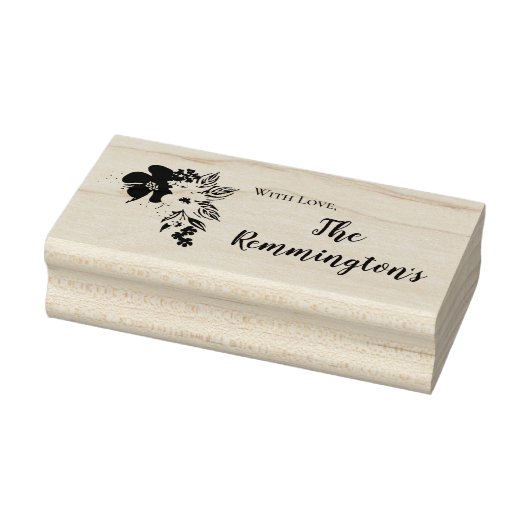 青パーソナライズされたに熱帯の花をスタンプグラデーション ラバースタンプ (スタンプ)