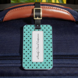 青パーソナライズされたのクロスパターエレガントン ラゲッジタグ