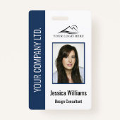 青パーソナライズされたの企業の従業員セキュリティID バッジ (正面)