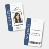青パーソナライズされたの企業の従業員セキュリティID バッジ (正面＆裏面)