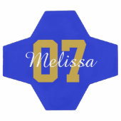 青パーソナライズされたの名前番号 サッカーボール (フラット)