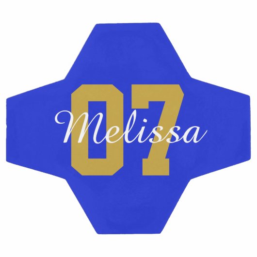 青パーソナライズされたの名前番号 サッカーボール (フラット)