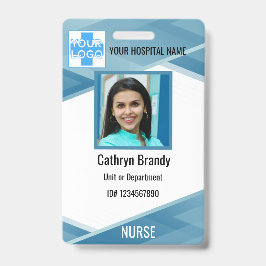 青パーソナライズされたの従業員ID、写真、名前 バッジ