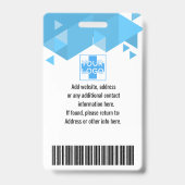 青パーソナライズされたの従業員ID、写真、名前 バッジ (裏面)