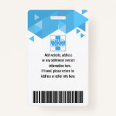 青パーソナライズされたの従業員ID、写真、名前 バッジ (裏面)