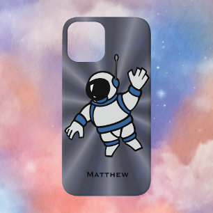青パーソナライズされたアクセントを宇宙 iPhone 12ケース