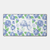 青パーソナライズされたアジサイフローラ デスクマット (正面)