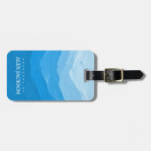 青パーソナライズされたエレガントアウトドア荷物タグ ラゲッジタグ (正面横)