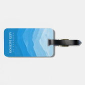青パーソナライズされたエレガントアウトドア荷物タグ ラゲッジタグ (裏面横)