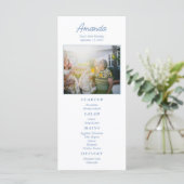 青パーソナライズされたエレガントフローラ誕生日メニュー メニュー (スタンド正面)