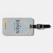 青パーソナライズされたエレガントモダン金ゴールド ラゲッジタグ (正面横)