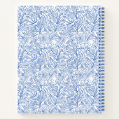 青パーソナライズされたエレガント植物学デザイン ノートブック (裏面)