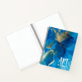 青パーソナライズされたエレガント水色スケッチブック ノートブック (内部)