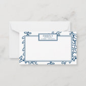 青パーソナライズされたエレガント海苔 ノートカード (正面)