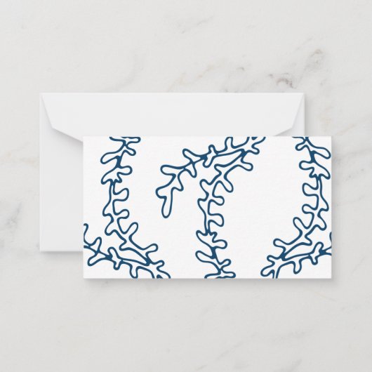 青パーソナライズされたエレガント海苔 ノートカード (裏面)