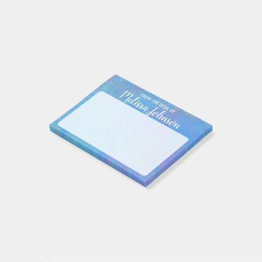 青パーソナライズされたエレガント紋付き美術 ポストイット (アングル)