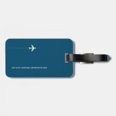 青パーソナライズされたエレガント色 ラゲッジタグ (裏面横)