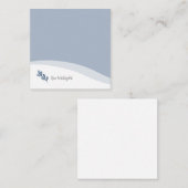 青パーソナライズされたエレガント葉 ノートカード (正面/裏面)