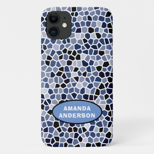青パーソナライズされたカッコいいステンドグラス模様 Case-Mate iPhoneケース (裏面)