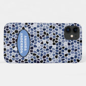 青パーソナライズされたカッコいいステンドグラス模様 Case-Mate iPhoneケース (裏面(横))