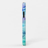 青パーソナライズされたガーリーモノグラムのターコイズ Case-Mate iPhoneケース (裏面/右)