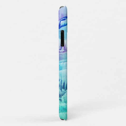 青パーソナライズされたガーリーモノグラムのターコイズ Case-Mate iPhoneケース (裏面/右)