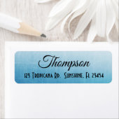 青パーソナライズされたグラデーション差出人住所ラベル ラベル (インサイチュ)