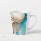 青パーソナライズされたスタイリッシュと金ゴールド カフェラテマグ (右)