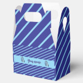 青パーソナライズされたストライプの フェイバーボックス (オープン)