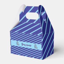 青パーソナライズされたストライプの フェイバーボックス