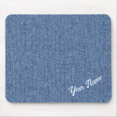 青パーソナライズされたデニム模様 マウスパッド (正面)