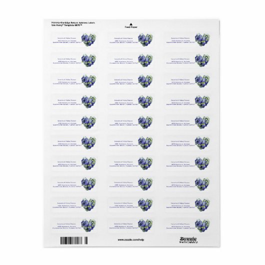 青パーソナライズされたハートアジサイ結婚ズ ラベル (フルシート)