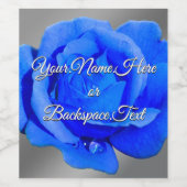 青パーソナライズされたバラボトルラベル ワインラベル (シングルラベル)