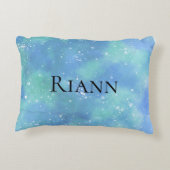 青パーソナライズされたファンタジーガーリープリンセス アクセントクッション (裏面)