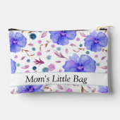青パーソナライズされたフローラアクセサリーポーチ アクセサリーポーチ (裏面)