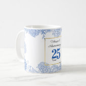 青パーソナライズされたフローラマグカップ – カスタマイズ可能な年K コーヒーマグカップ (正面左)