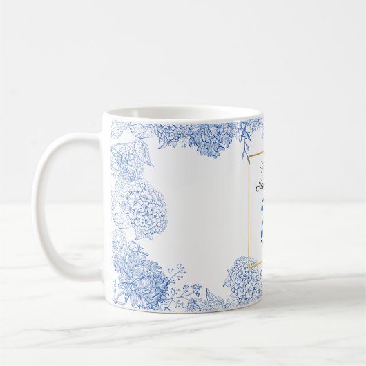 青パーソナライズされたフローラマグカップ – カスタマイズ可能な年K コーヒーマグカップ (左)