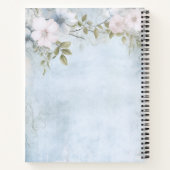 青パーソナライズされたフローラ聖句 ノートブック (裏面)