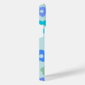 青パーソナライズされたフローラ iPhoneケース (右側面)