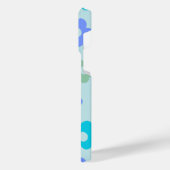 青パーソナライズされたフローラ iPhoneケース (左側面)