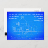 青パーソナライズされたプリントの移動通知、トレンディー ポストカード (正面/裏面)